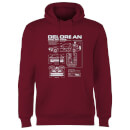Back To The Future Delorean Schematic Hoodie - Burgundy Back To The Future Delorean Schematic Hoodie - Burgundy