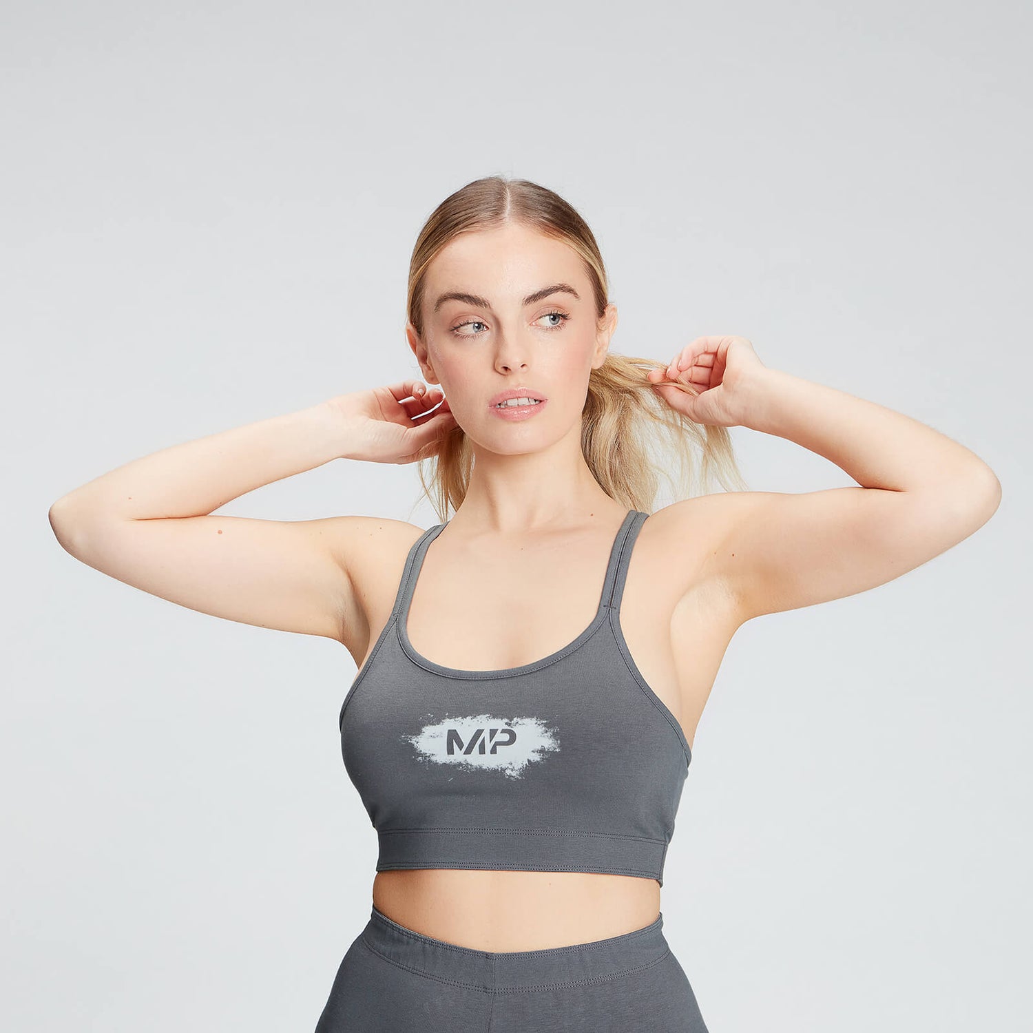MP Women's Chalk Graphic Sports Bra - Carbon - XS