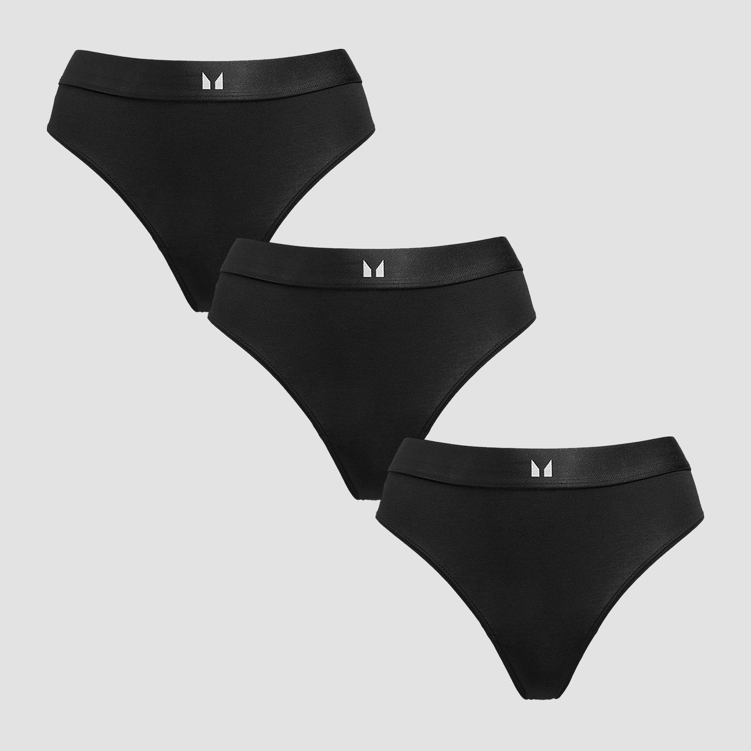 MP Women's Mid Rise Thong (3 Pack) - Black - S