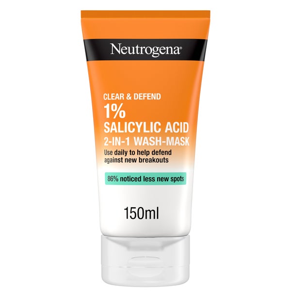 ماسك-غسول كلير آند ديفند 2 في 1 بحمض الساليسيليك 1% من Neutrogena (150 مل)