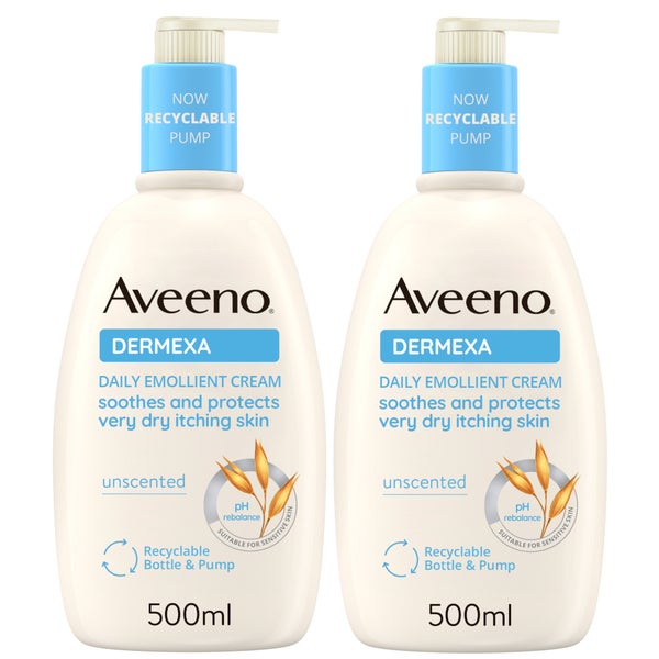 Aveeno Dermexa Cream Duo for Very Dry Itchy Skin 1L Mega Bundle
