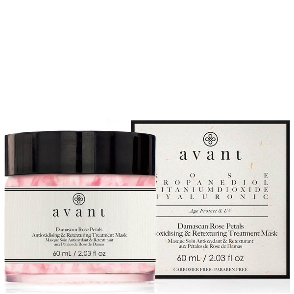 قناع العلاج المضاد للأكسدة وتنعيم سطح البشرة ببتلات الورد الدمشقي من Avant Skincare بحجم 60 مل