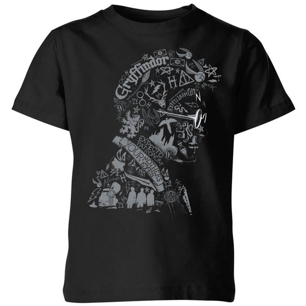 Harry Potter Harry Potter Head kinder t-shirt - Zwart