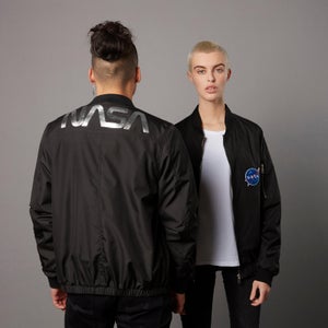 NASA Badged Bomber Jacket - Black