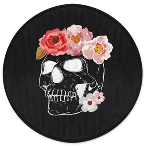 Decorsome Flower & Skull Round Bath Mat