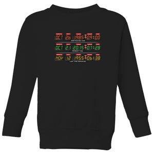 Back To The Future Destination Clock Kids' Sweatshirt - Black