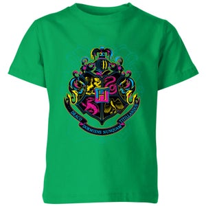 Harry Potter Hogwarts Neon Crest Kids' T-Shirt - Green