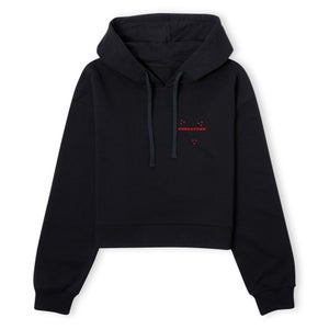 Predator Targeted Logo Women's Cropped Hoodie - Black