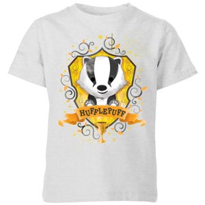 Harry Potter Kids Hufflepuff Crest Kids' T-Shirt - Grey
