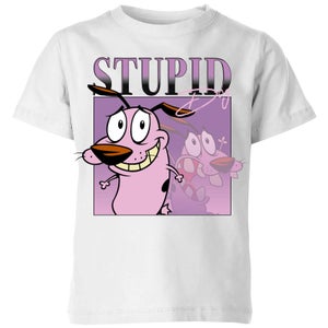 Cartoon Network Spin-Off Courage The Cowardly Dog 90s Photoshoot Kids' T-Shirt - White