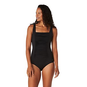 Adjustable Solid Shirred One Piece - Black | Size 6