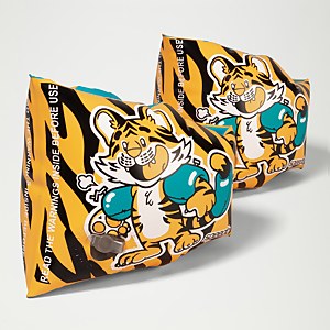 Schwimmlern-Schwimmflügel mit Aanadi, dem bengalischen Tigerbaby, für Kleinkinder Orange/Schwarz