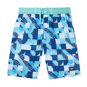 Boy's Print Boardshort 17" Blue - XS