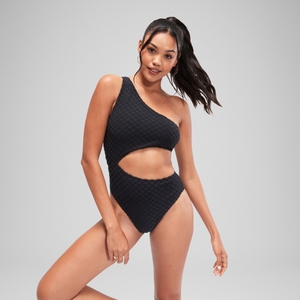 Maillot de bain FLU3NTE asymétrique ajouré gris