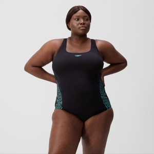 Women's Plus Size Placement Medalist One Piece Black/Blue