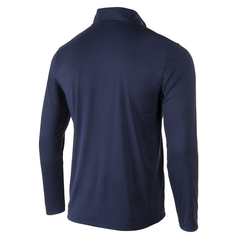Unisex Long Sleeve Solid Quarter Zip Navy
