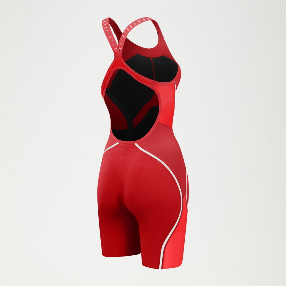 Women's Fastskin LZR Pure Intent 2.0 Openback Kneeskin Red/White