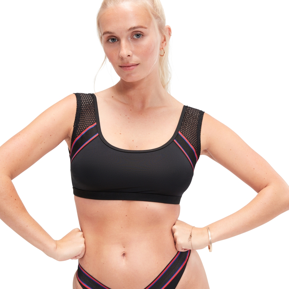 Haut court en maille couleur unie Flu3nte pour femmes, noir