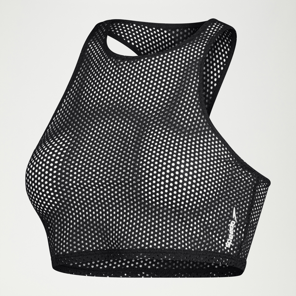 Women's FLU3NTE Mesh Bikini Crop Top Black