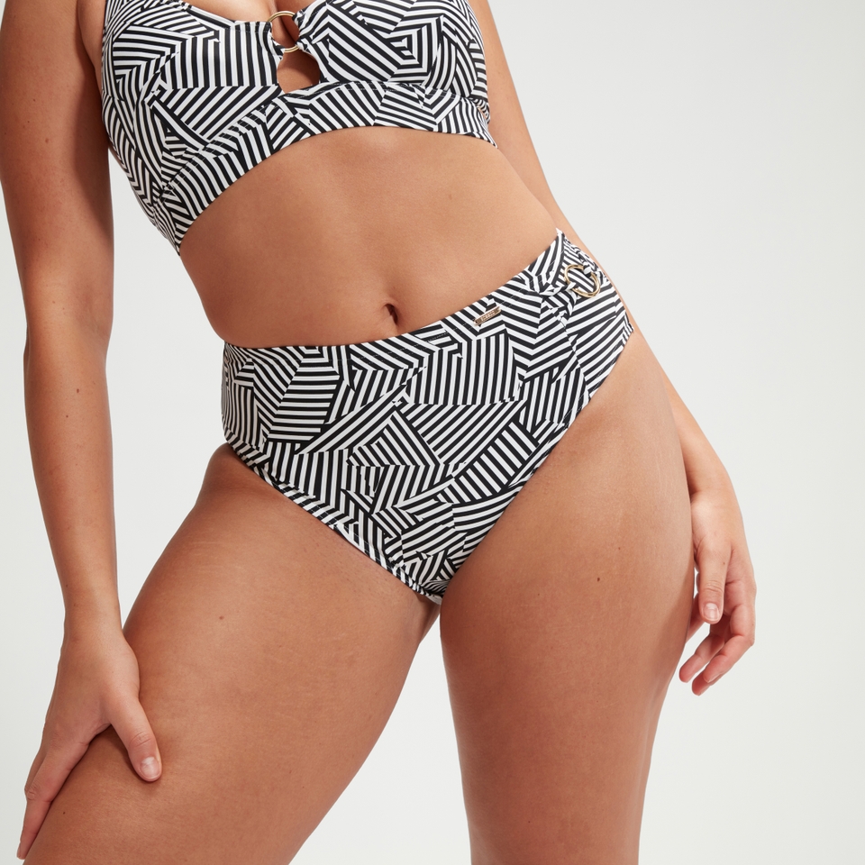 Culotte taille haute imprimée Femme effet galbant noir/blanc