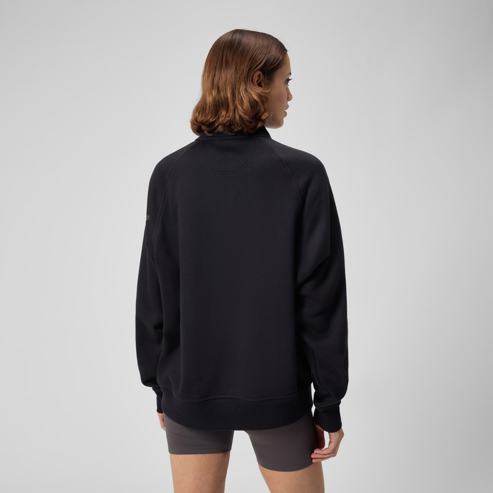Unisex 14 Zip Fleece Pullover Black