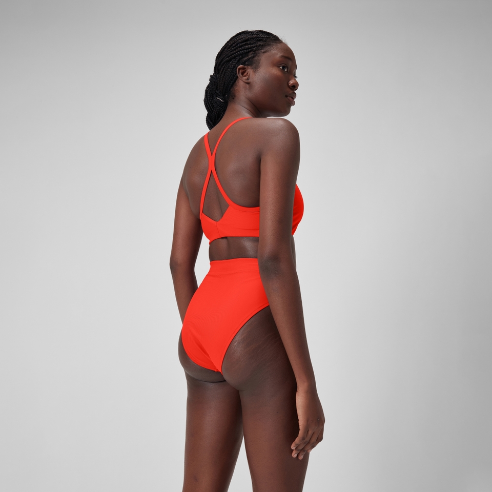 Women's Solid High-Waist Bottom Red