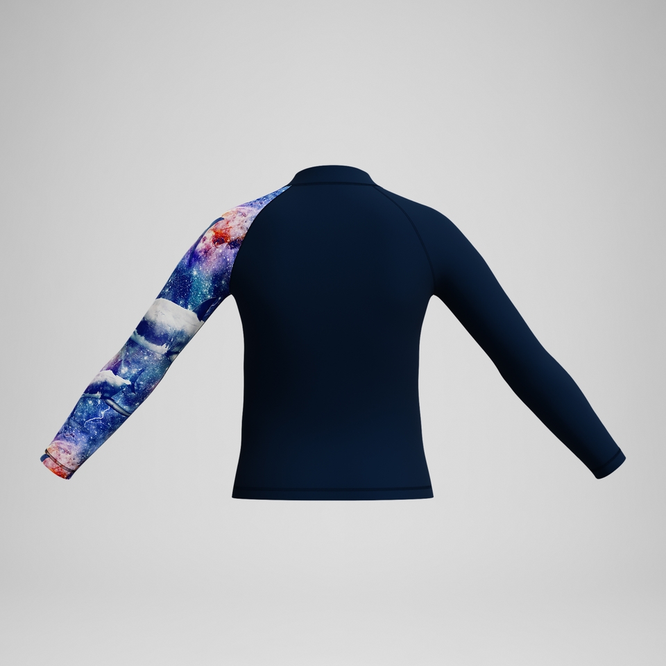 Boys' Digital Long Sleeve Rash Top Navy
