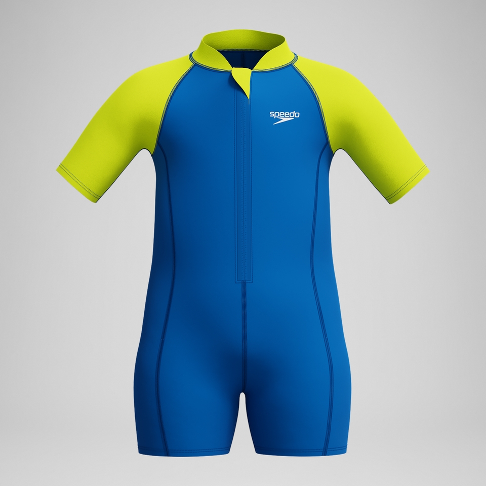 Combinaison Garçon Essential Neoprene Learn to Swim bleu/jaune