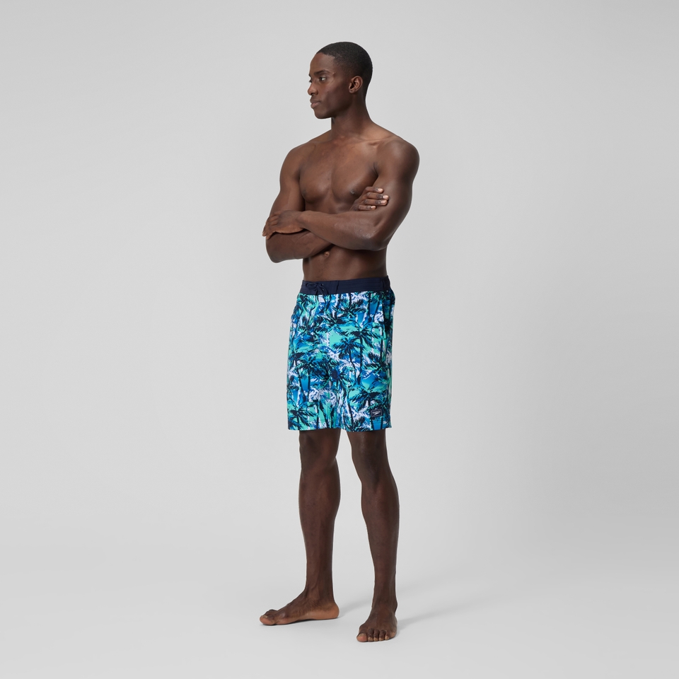Short de bain Bondi imprimé 50 cm, hommes, bleu